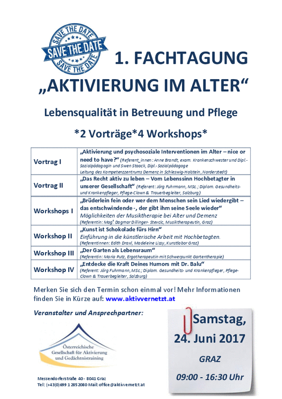 1. Fachtagung "Aktivierung im Alter"